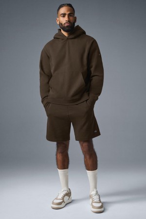 Espresso Men Alo Yoga Renown Heavy Weight Hoodie | Australia 39125-CVFM