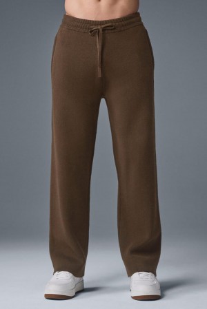 Espresso Men Alo Yoga Scholar Straight Leg Sweatpant | Australia 50476-QJWB