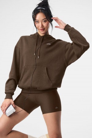 Espresso Women Alo Yoga Accolade Hoodie | Australia 41350-ALPI