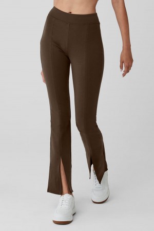 Espresso Women Alo Yoga Airbrush High-Waist 7/8 Flutter Legging | Australia 37109-TBKA