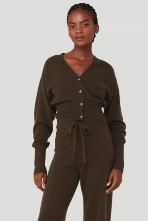 Espresso Women Alo Yoga Cashmere Jet Set Cardigan | Australia 50792-CFPO