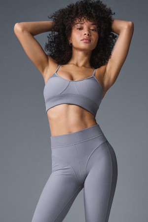 Fog Women Alo Yoga Alosoft Head Start Bra | Australia 27960-BHWJ