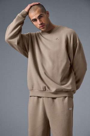 Gravel Men Alo Yoga Accolade Crew Neck Pullover | Australia 09734-SVIK