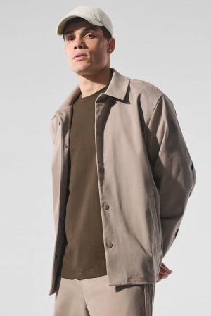 Gravel Men Alo Yoga Edition Sueded Jacket | Australia 53061-WKHD