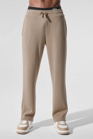 Gravel Men Alo Yoga Elevate Waffle Straight Leg Pant | Australia 26815-AKSQ