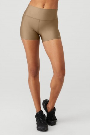 Gravel Women Alo Yoga 3" High-Waist Airlift Short | Australia 45698-QYEX