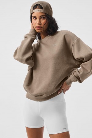 Gravel Women Alo Yoga Accolade Crew Neck Pullover | Australia 59263-JPQK