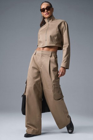 Gravel Women Alo Yoga High-Waist Night Out Cargo Pant | Australia 28196-ATUD