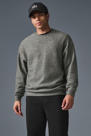 Grey Triblend Men Alo Yoga Triumph Restore Crew Neck Sweatshirt | Australia 10245-XGMU