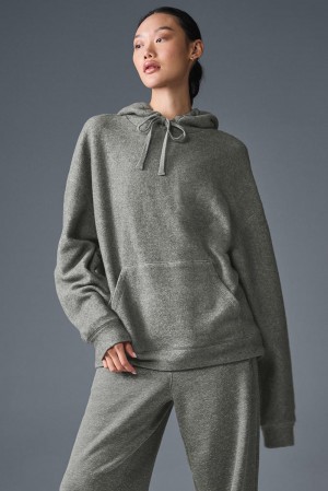 Grey Triblend Women Alo Yoga Triumph Restore Hoodie | Australia 51942-BOQH