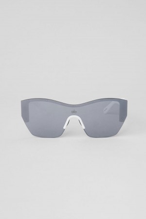Gunmetal / White Men Alo Yoga Stunner Sunglasses | Australia 37429-VOJN