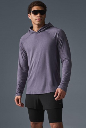 Italian Plum Men Alo Yoga Core Runner Hoodie | Australia 78621-JZWK