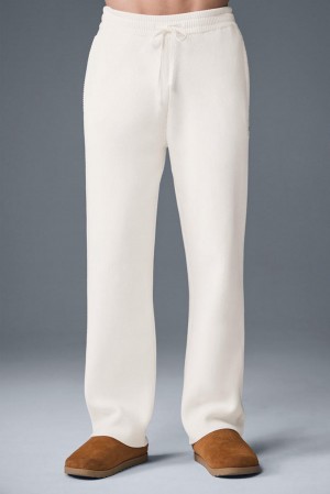 Ivory Men Alo Yoga Scholar Straight Leg Sweatpant | Australia 97853-OYBC