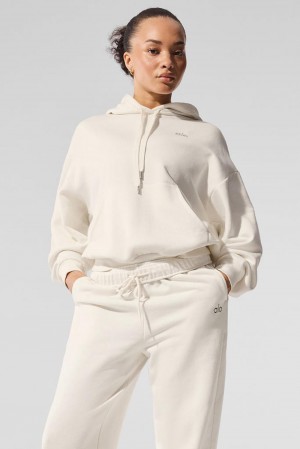 Ivory Women Alo Yoga Accolade Hoodie | Australia 45072-TPAV