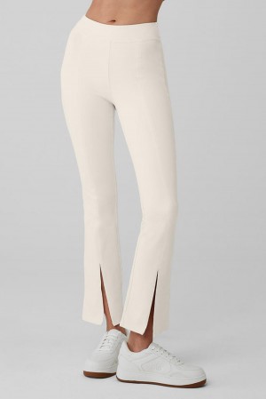 Ivory Women Alo Yoga Airbrush High-Waist 7/8 Flutter Legging | Australia 97328-SZBI