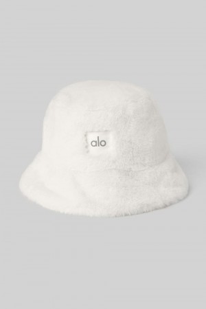 Ivory Women Alo Yoga Faux Fur Bucket Hat | Australia 40938-BCHO