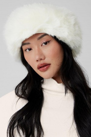 Ivory Women Alo Yoga Faux Fur Wintersun Headband | Australia 71263-SPBJ