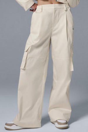 Ivory Women Alo Yoga High-Waist Night Out Cargo Pant | Australia 14607-AQTI
