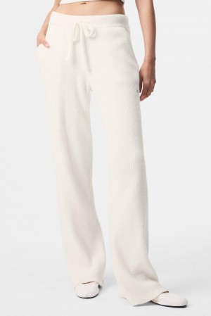 Ivory Women Alo Yoga Snuggle Up Sweater High-Waist Wide Leg Pant | Australia 09261-FVKU