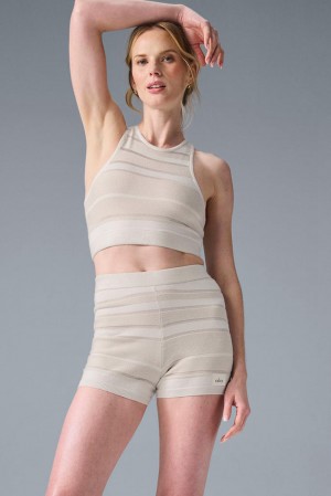 Ivory / Alabaster Women Alo Yoga Sport Play Knit Bra | Australia 84271-NXJO
