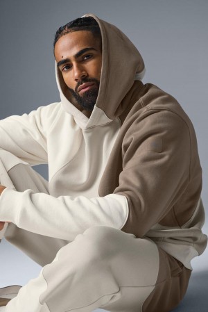 Ivory / Bone / Gravel Men Alo Yoga Make Waves Hoodie | Australia 50349-OXQR
