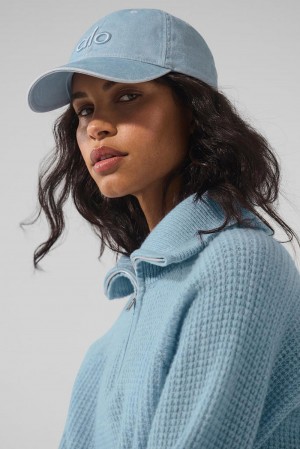 Light Denim Men Alo Yoga Washed Off-Duty Cap | Australia 84760-PYLG