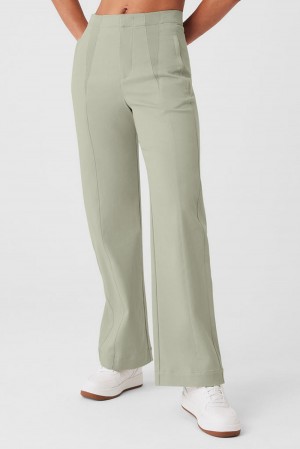 Limestone Women Alo Yoga High-Waist On Point Moto Pant | Australia 58431-CGYF