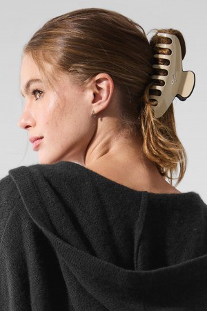 Macadamia / Black Women Alo Yoga Outline Claw Clip Hair Claw | Australia 54201-AGHS
