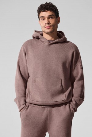 Mushroom Heather Men Alo Yoga Scholar Hooded Sweater | Australia 20531-NKMB
