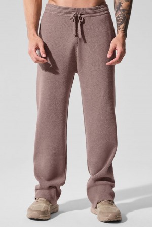 Mushroom Heather Men Alo Yoga Scholar Straight Leg Sweatpant | Australia 48213-NHVC