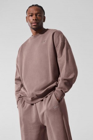 Mushroom Men Alo Yoga Accolade Crew Neck Pullover | Australia 97385-AQWD