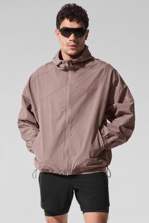 Mushroom Men Alo Yoga Vantage Nylon Ripstop Track Jacket | Australia 97853-TVQJ