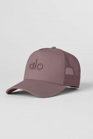 Mushroom Women Alo Yoga District Trucker Hat | Australia 71850-TYDG