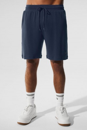 Navy Men Alo Yoga 7" Micro Waffle Fast Break Short | Australia 02534-GFQJ