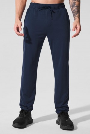 Navy Men Alo Yoga Conquer Pulse Pant | Australia 45192-KPGU