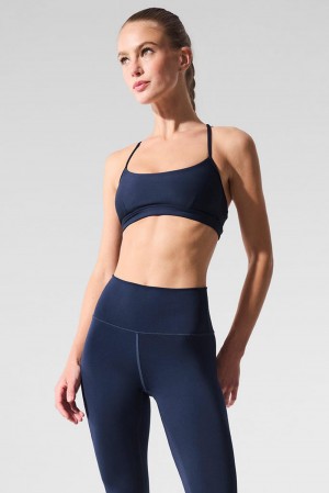 Navy Women Alo Yoga Airlift Intrigue Bra | Australia 05461-VXGH