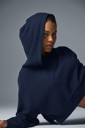 Navy Women Alo Yoga Muse Hoodie | Australia 84056-JBKZ