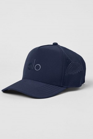 Navy Women Alo Yoga Performance District Trucker Hat | Australia 12603-OVJX