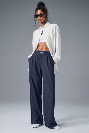 Navy Women Alo Yoga Suit Up (Long) Pant | Australia 97582-COFX