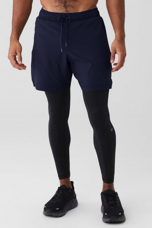 Navy / Black Men Alo Yoga Stability 2 In 1 Pant | Australia 98370-VSRN