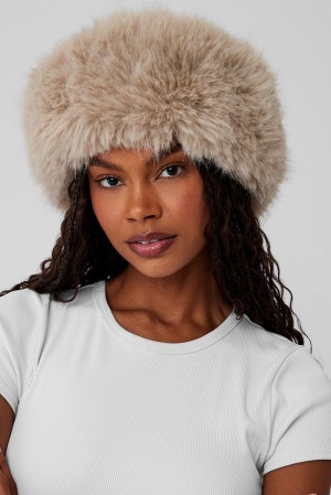 Oat Women Alo Yoga Faux Fur Wintersun Headband | Australia 18725-RMIN