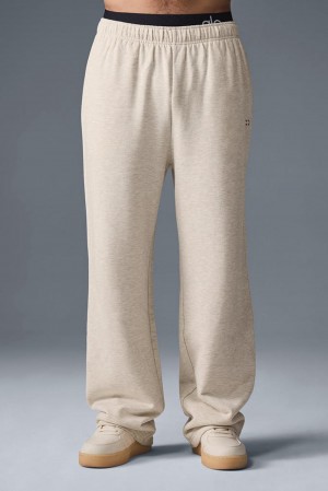 Oatmeal Heather Men Alo Yoga Accolade Straight Leg Sweatpant | Australia 08237-BXED