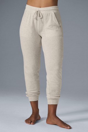 Oatmeal Heather Women Alo Yoga Soho Sweatpant | Australia 83197-ABNW