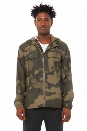 Olive Branch Camouflage Men Alo Yoga Stride Jacket | Australia 26034-VBPN