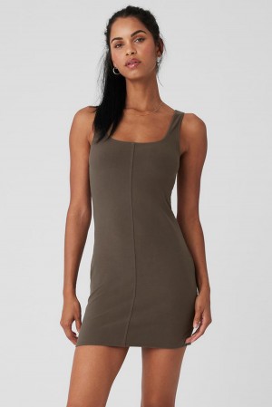 Olive Tree Women Alo Yoga Alosoft Head Start Dress | Australia 51692-AHWN