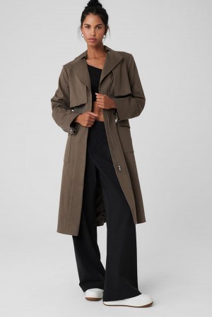Olive Tree Women Alo Yoga Formation Trench Coat | Australia 60782-WZVF
