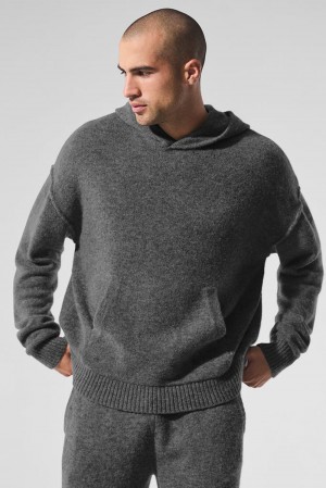 Platinum Grey Men Alo Yoga New Class Cashmere Hoodie | Australia 26483-MQRA