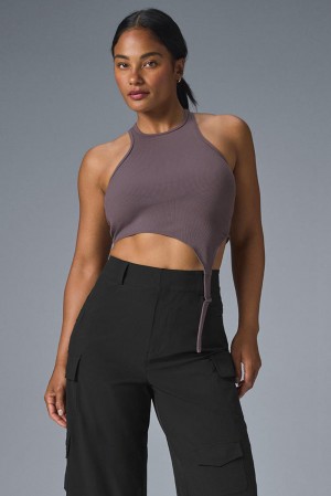 Raisinette Women Alo Yoga Alosoft Ribbed Revelation Tank | Australia 65891-SCVU