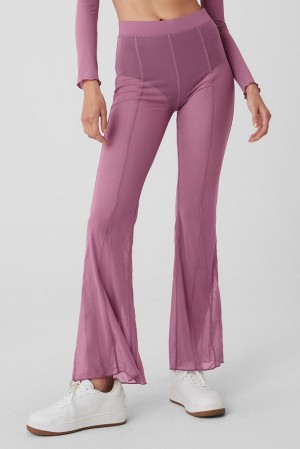 Soft Mulberry Women Alo Yoga Mesh High-Waist Flicker Pant | Australia 68027-ORVE