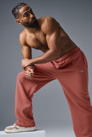 Soft Terracotta Men Alo Yoga Accolade Straight Leg Sweatpant | Australia 23647-HJFM